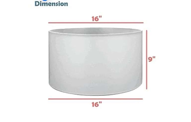 (2) Aspen Creative 38871 UNO Folding Shade for Table Lamp and Pendant Light, 16" Top x 16" Bottom x 9" H, UNO Thread 36mm, Oatmeal Linen