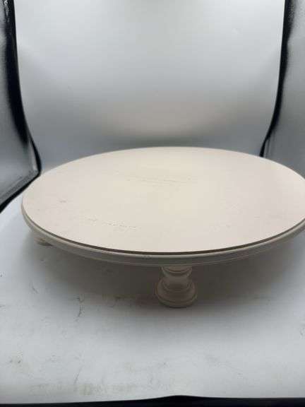 White Cake Stand 16" Wedding Cake Stand, Farmhouse Riser, White/Cream Pedestal, Rustic Wedding, Country Wedding, Centerpiece, Hand Painted Wood