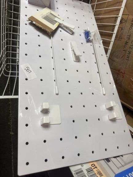 Pegboard Set White - Brightroom (Size 13" x 26") and Stacking Wire Laundry Bin