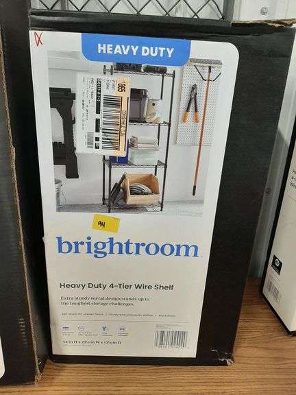 4 Tier Wire Shelving Black - Brightroom™: Steel Utility Storage, Adjustable Feet & Shelves, 350 lb Capacity, 54" Height
