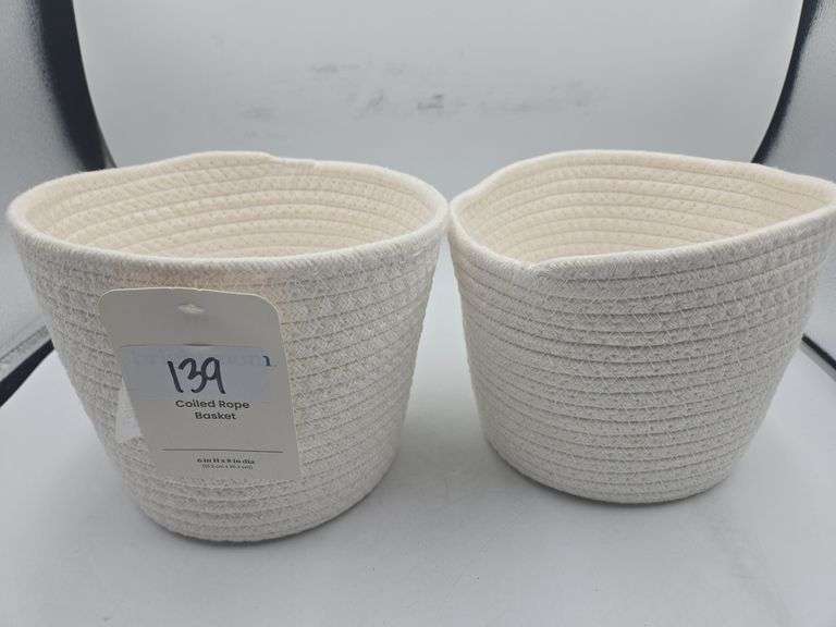 (2) Decorative Coiled Rope Baskets