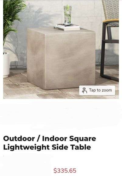 Lightweight Indoor/Outdoor Square Side Table