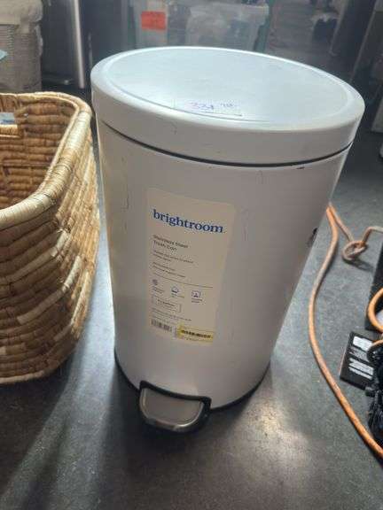 Brightroom Stainless steel trash can (3.1 gallon) and threshold woven basket (15x14)