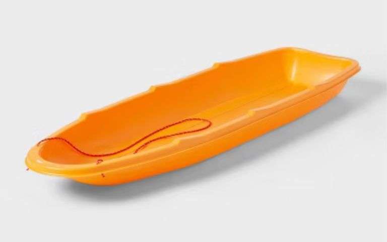 66" Plastic Family Sled with Rope Orange - Sun Squad™