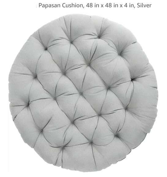 Papasan Cushion, 48 in x 48 in x 4 in, Silver