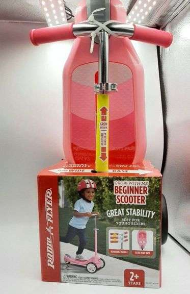 Radio Flyer Grow With Me Beginner Kids' Kick Scooter, pink