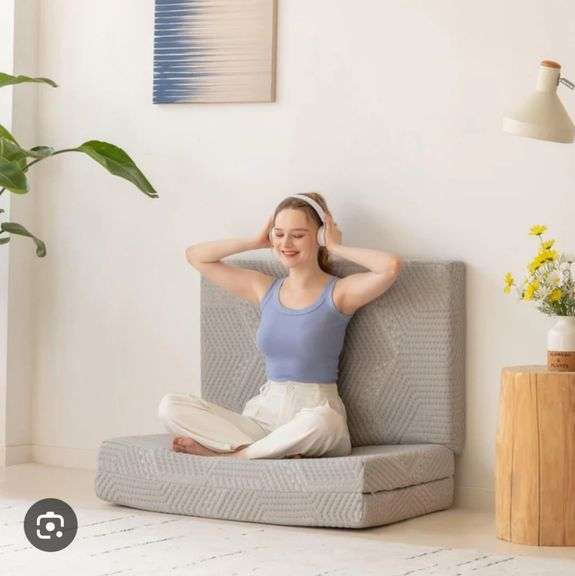 MLILY Ego 4 inch Tri Folding Memory Foam Mattress, Single Size Portable Guest Bed