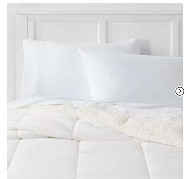 Faux Shearling Washed Microfiber Reversible Comforter - Room Essentials