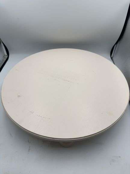 White Cake Stand 16" Wedding Cake Stand, Farmhouse Riser, White/Cream Pedestal, Rustic Wedding, Country Wedding, Centerpiece, Hand Painted Wood
