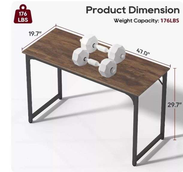 FDW Computer Desk 32/39/47 inch Length Study Writing Table Adjustable feet for Home Office
