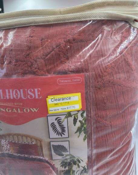 Opalhouse Twin/Twin Extra Long Geo Sun Print Comforter and Sham Set Orange/Fuschia