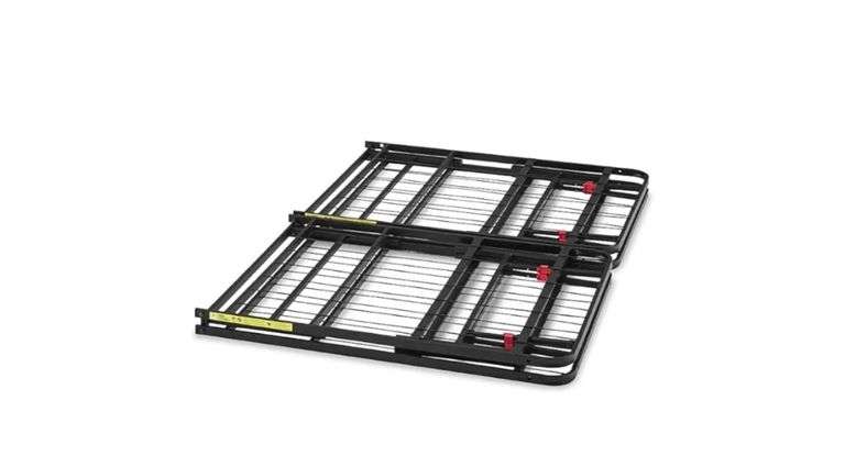 Amazon Basics Bed Frame with Storage, Foldable Metal Platform, Sturdy Steel, No Box Spring Needed, 14-inch High, Tool-Free Setup, Queen Size, Black