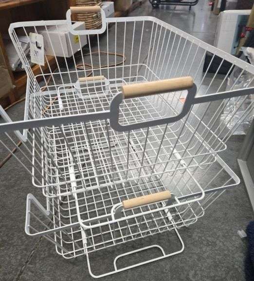 (2) Stacking Wire Laundry Bins