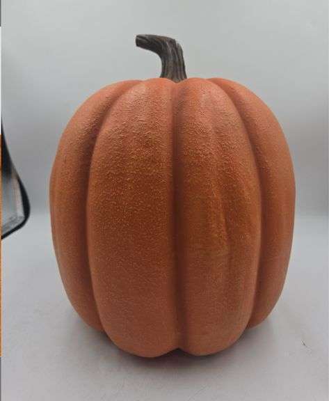 Large Faux Pumpkin Orange with Brown Stem