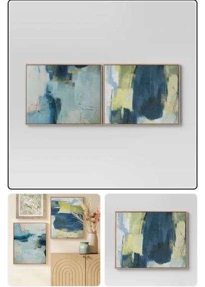 2pk 16" x 20" Abstract Pair Framed Wall Canvases - Threshold