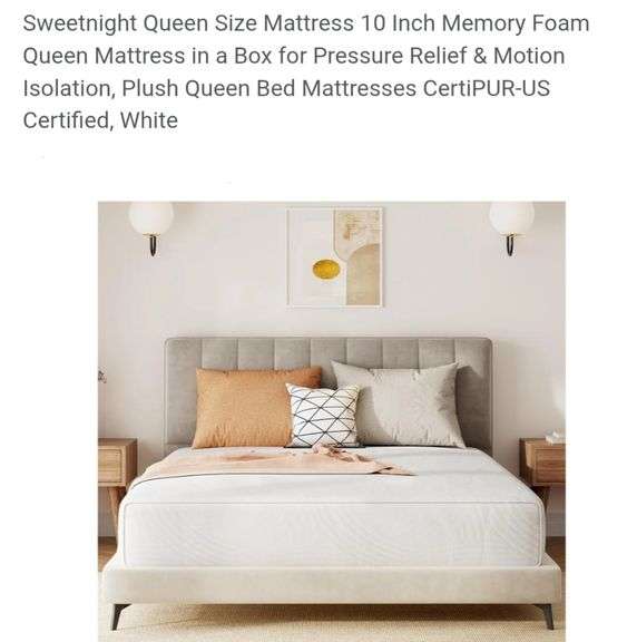 Sweetnight Queen Size Mattress 10 Inch Memory Foam Queen Mattress in a Box for Pressure Relief & Motion Isolation, Plush Queen Bed Mattresses CertiPUR-US Certified, White
