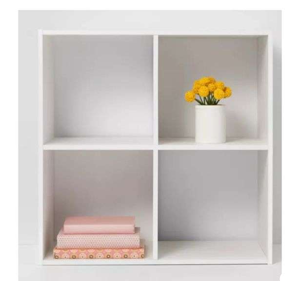 4 Cube Decorative Bookshelf Organizer White - Room Essentials