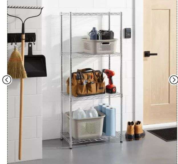 4 Tier Wire Shelving Chrome - Brightroom