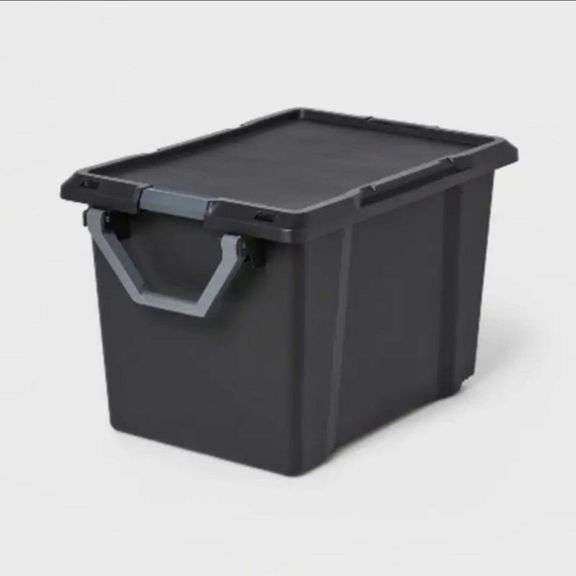 32gal XL Wheeled Latching Storage Tote Black – Brightroom
