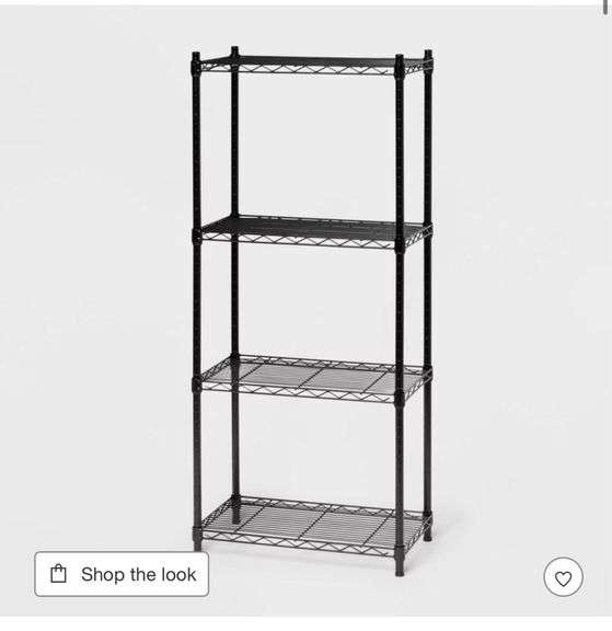 4 Tier Wire Shelving Black - Brightroom™: Steel Utility Storage, Adjustable Feet & Shelves, 350 lb Capacity, 54" Height