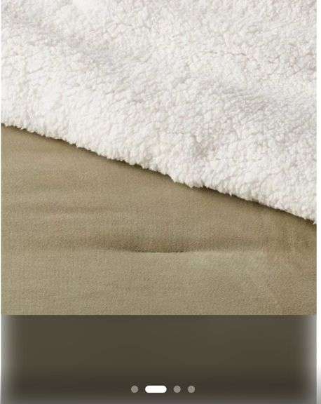 Threshold Full/Queen Cozy Faux Shearling Comforter and Sham Set, Green