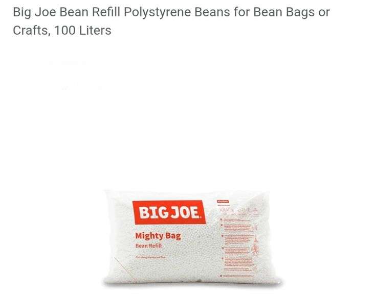 Big Joe Bean Refill Polystyrene Beans for Bean Bags or Crafts, 100 Liters