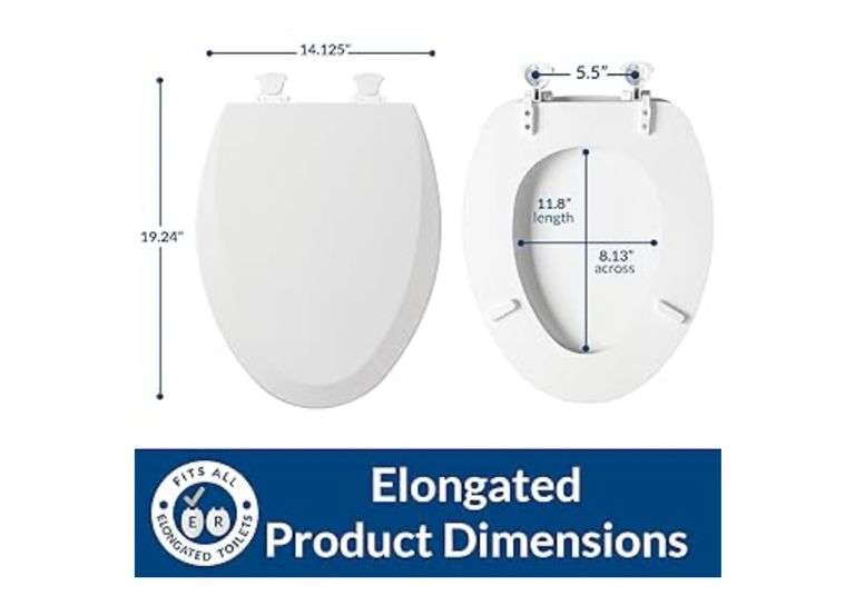 Church 585EC 346 Easy Clean Toilet seat, Elongated, Linen AND Bemis 1500EC 390 Lift-Off Wood Elongated Toilet Seat, Cotton White