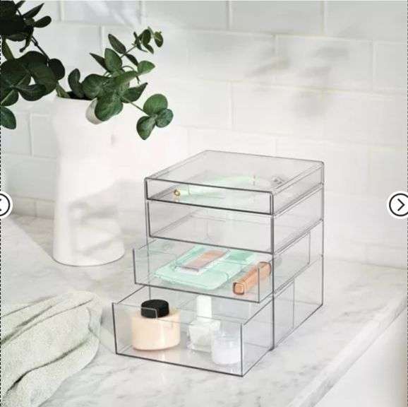 4 Drawer Stackable Countertop Organizer Clear - Brightroom