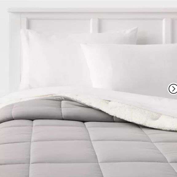 Faux Shearling Washed Microfiber Reversible Comforter - Room Essentials Twin/XL