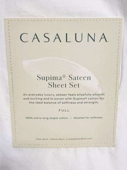 Casaluna Full Size 500 TC Supima Sateen Sheet Set - Fresh White