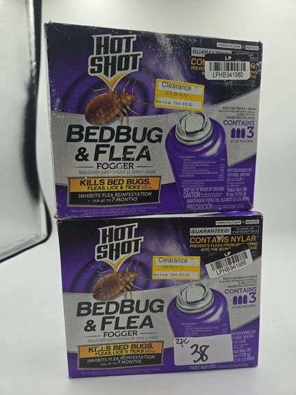 (2) Hot Shot Bed Bug & Flea Fogger 3pk Each