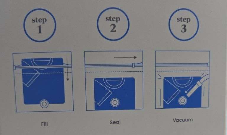 3pc Cube Compression Bags Set Clear - Brightroom™: Vacuum Seal Storage for Clothes & Bedding, Zipper Closure
