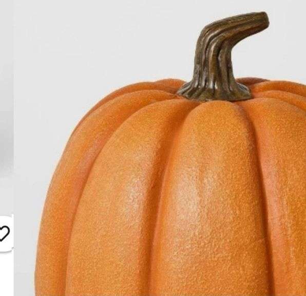 Large Faux Pumpkin Orange with Brown Stem