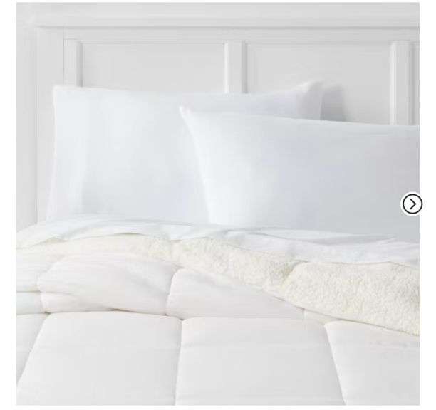 Faux Shearling Washed Microfiber Reversible Comforter - Room Essentials