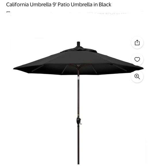 California Umbrella 9' Patio Umbrella in Black