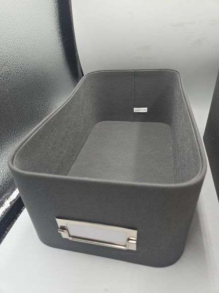 2 Gray Storage Containers 10"x13" & 8"x13"