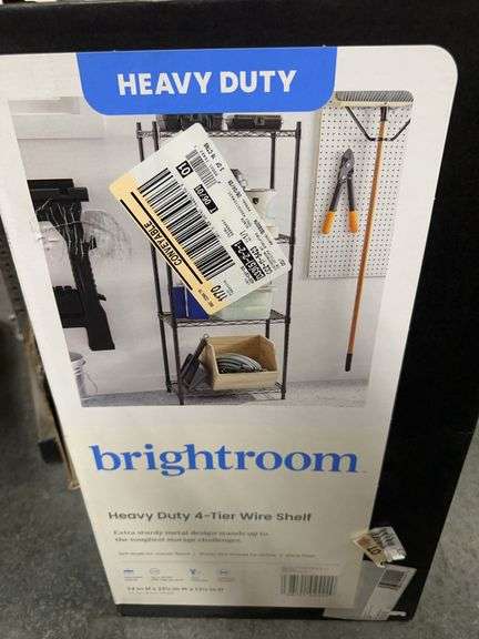 4 Tier Wire Shelving Black - Brightroom™: Steel Utility Storage, Adjustable Feet & Shelves, 350 lb Capacity, 54" Height