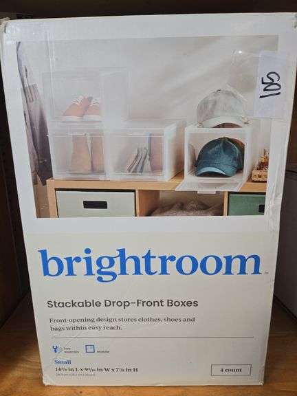 Stackable Small Bin Front Opening Clear - Brightroom™: Transparent Utility Storage, Stackable, BPA-Free, 12 Volume Capacity