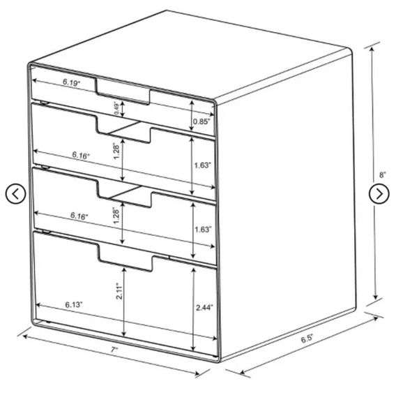 4 Drawer Stackable Countertop Organizer Clear - Brightroom