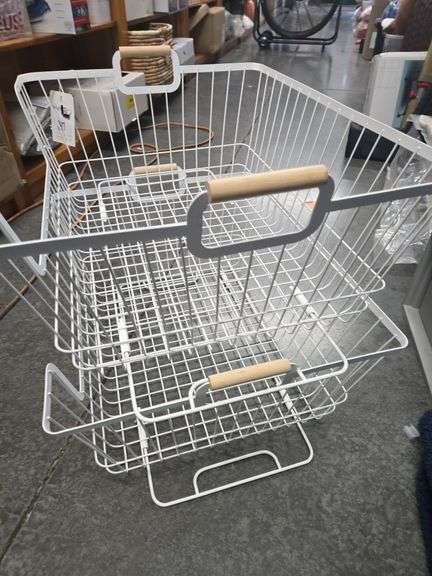 (2) Stacking Wire Laundry Bins