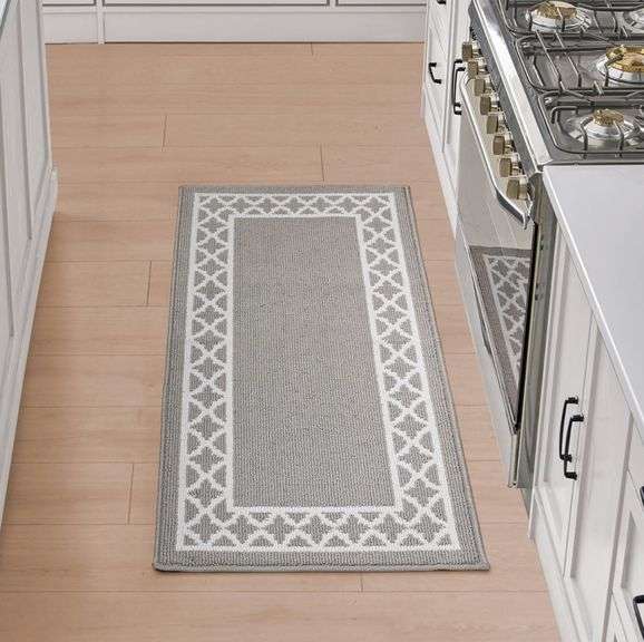 Nautica – Runner Rug | Indoor Runners for Hallways and Entry Rugs| Non-Slip and Non-Skid Entry and Kitchen Door Mat| Machine Washable Entryway Carpet Rugs | 2'2" x 5' | Trellis Grey