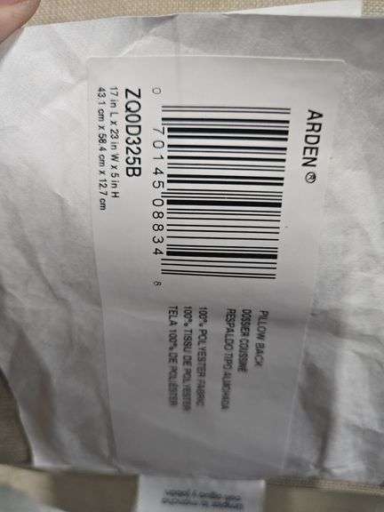 (2) Arden Outdoor Cushion Pillow Back, 23 x 17, Rain-Proof, Fade Resistant Tan Leala