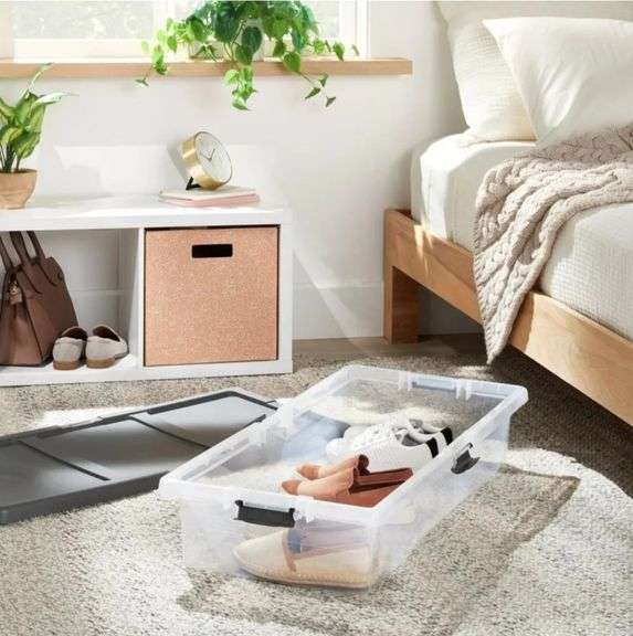 Underbed Latching Clear Storage Box - Brightroom
