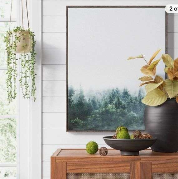 (2) Mystic Forest Framed Canvas - Threshold 24"x30"