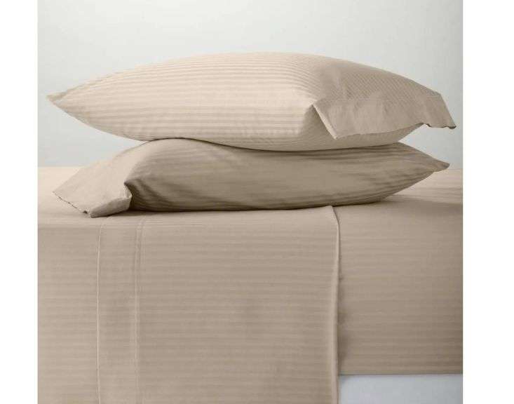 California King - California King 6pc 400 Thread Count Damask Solid Sheet Set Natural
