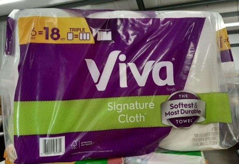 Viva Signature Cloth Paper Towels, 6 Triple Rolls, 129 Sheets per Roll
