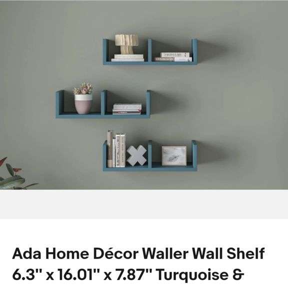 Ada Home Décor Wall Shelves 6.3'' x 16.01'' x 7.87'' Turquoise