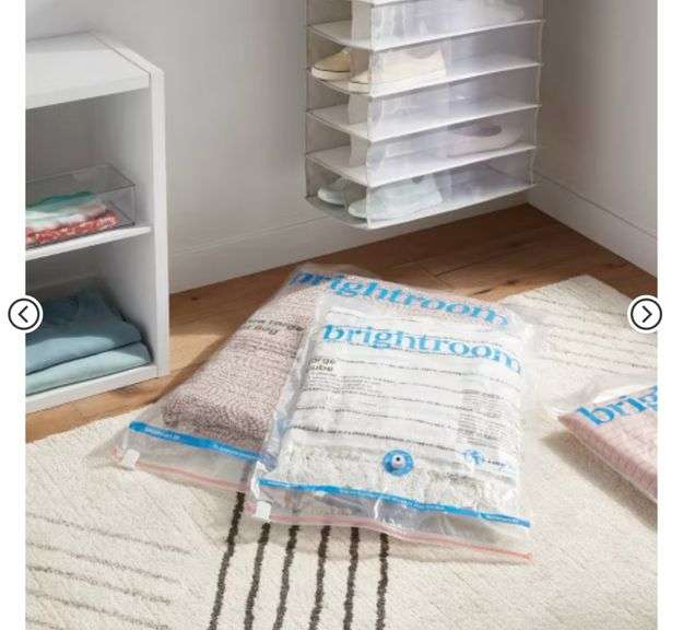 3pc Cube Compression Bags Set Clear - Brightroom™: Vacuum Seal Storage for Clothes & Bedding, Zipper Closure