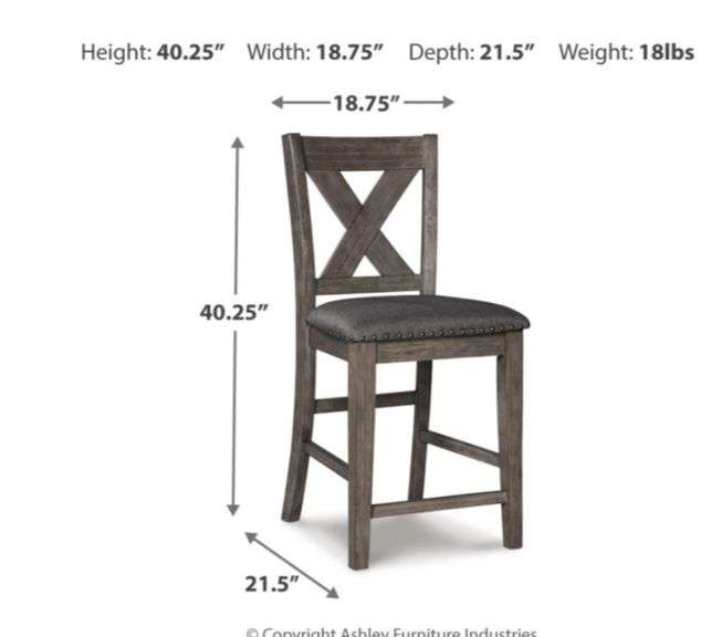 Caitbrook X Back Counter Height Bar Stool (Set of 2)