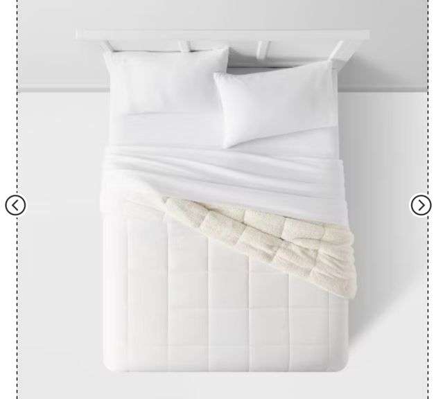 Faux Shearling Washed Microfiber Reversible Comforter - Room Essentials